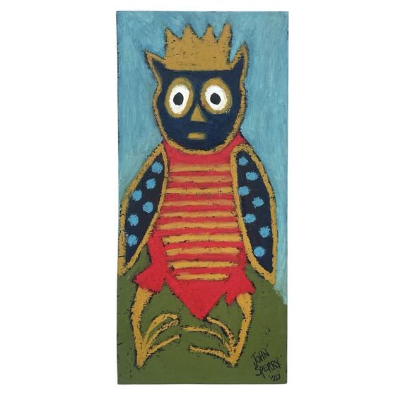 Other - John Sperry Outsider Southern Folk Art “Owl” Painting 24” X 11”